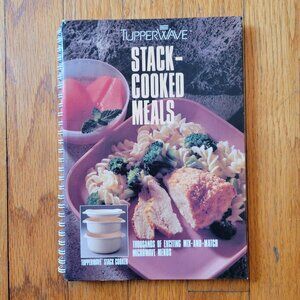 TupperWave Stack Cooked Meals Cookbook Spiralbound Hardcover 1990 Vintage Cookin